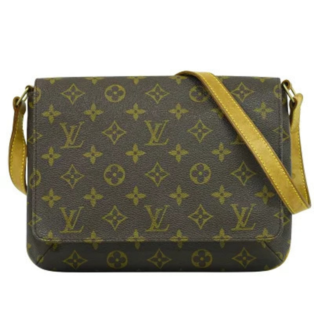 Louis Vuitton LV Musette Tango Monogram Shoulder Bag Canvas Leather Brown